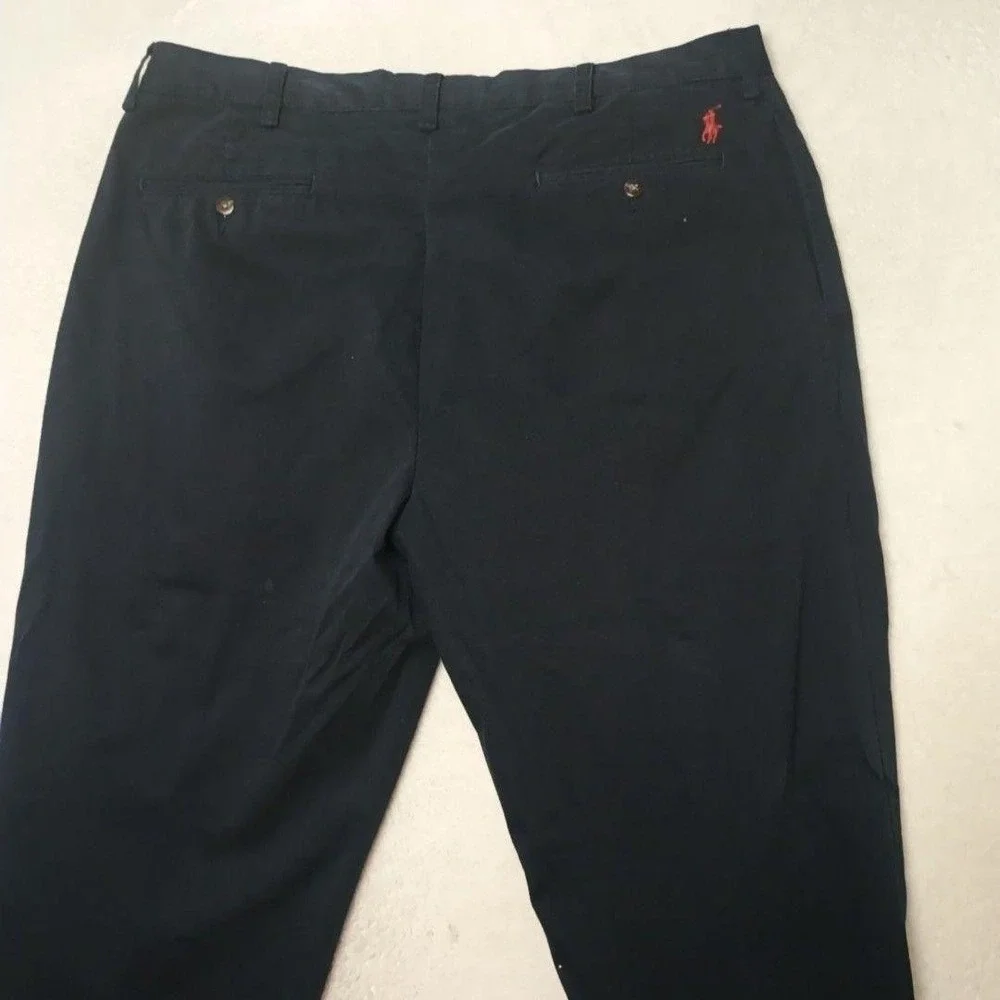 Polo Ralph Lauren Pants Men 36x34 Blue Pleated Ethan Chino Classic Logo School